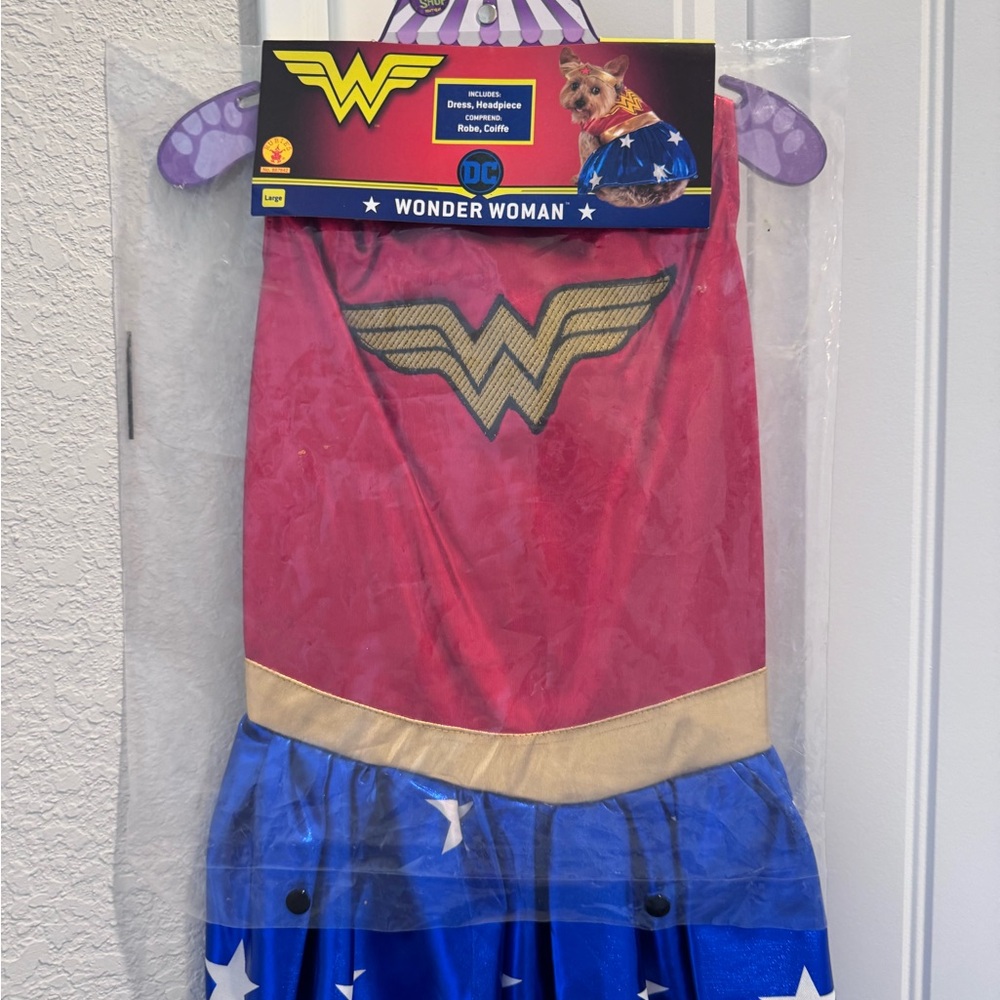 Rubie's Wonder Woman Dog Costume - Red, Blue, Gold